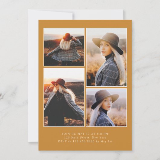 Oval Bold Modern Class of 2024 Foto Afstuderen Kaart (Achterkant)