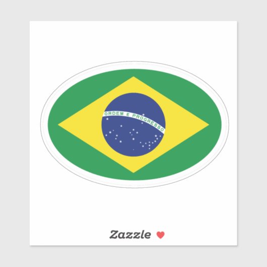 Oval Brazilië vlag vinyl auto sticker (Vel)