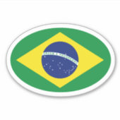 Oval Brazilië vlag vinyl auto sticker (Voorkant)
