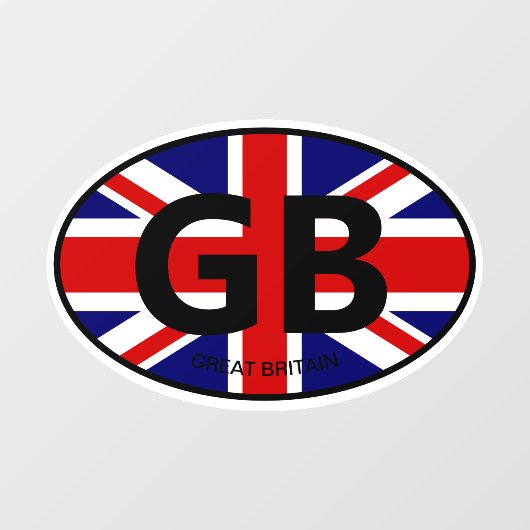 Oval Britse Unie Jack vlag landcode auto Raamsticker (Vel)