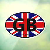 Oval Britse Unie Jack vlag landcode auto Raamsticker (Vel 3)