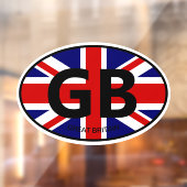 Oval Britse Unie Jack vlag landcode auto Raamsticker (Vel 2)