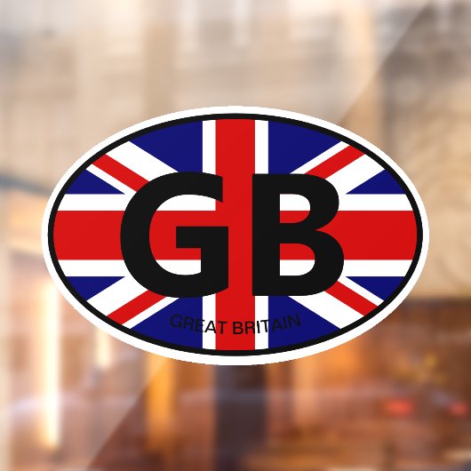 Oval Britse Unie Jack vlag landcode auto Raamsticker (Vel 2)