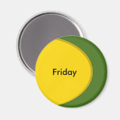 OVAL BUTTON - geel + jouw tekst & ideeën Magneet (Voorkant / Achterkant)