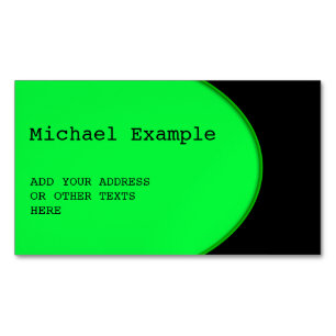 OVAL-BUTTON - neongroen + jouw tekst & ideeën Magnetisch Visitekaartje
