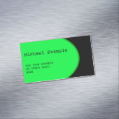 OVAL-BUTTON - neongroen + jouw tekst & ideeën Magnetisch Visitekaartje (Voorbeeld)