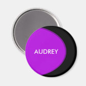 OVAL-BUTTON - paars + jouw tekst & ideeën Magneet (Voorkant / Achterkant)