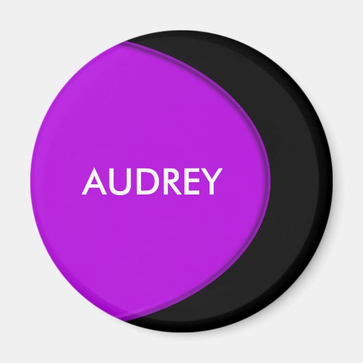 OVAL-BUTTON - paars + jouw tekst & ideeën Magneet (Voorkant)