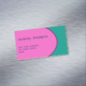 OVAL-BUTTON - roze + jouw tekst & ideeën Visitekaartje Magneet (Voorbeeld)