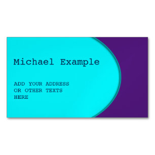 OVAL-BUTTON - turquoise + jouw tekst & ideeën Magnetisch Visitekaartje