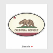 Oval California Republic vinyl sticker voor auto (Vel)