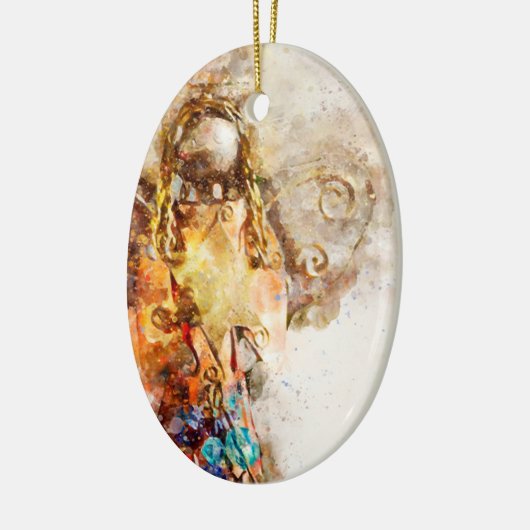 Oval Ceramic Angel Ornament (Links)