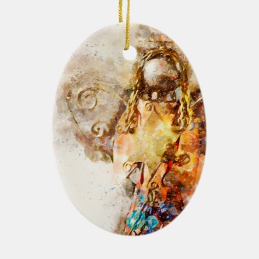Oval Ceramic Angel Ornament (Achterkant)