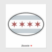 Oval  Chicago stad vinyl sticker voor auto (Vel)