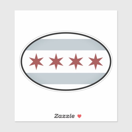 Oval  Chicago stad vinyl sticker voor auto (Vel)