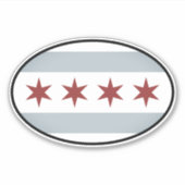 Oval  Chicago stad vinyl sticker voor auto (Voorkant)