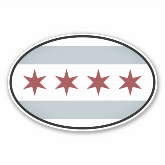 Oval  Chicago stad vinyl sticker voor auto (Voorkant)