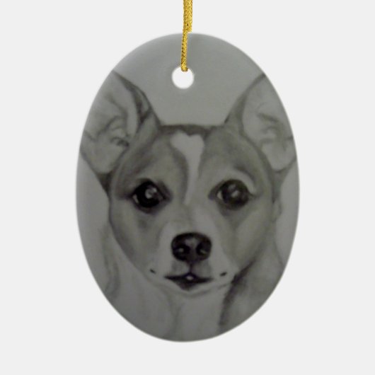 Oval Chihuahua Ornament artwork van Carol Zeock (Voorkant)