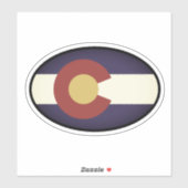 Oval Colorado State Flag sticker voor koffer (Vel)