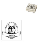 Oval Custom Pet Dog Foto en Naam Lint Rubberstempel (Gestempeld)