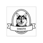 Oval Custom Pet Dog Foto en Naam Lint Rubberstempel (Afrduk)