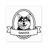 Oval Custom Pet Dog Foto en Naam Lint Zelfinktende Stempel (Design)