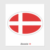 Oval Danisch vlag vinyl auto sticker (Vel)