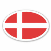 Oval Danisch vlag vinyl auto sticker (Voorkant)