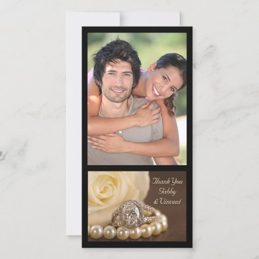 Oval Diamond Ring on Brown Wedding Bedankt (Voorkant)