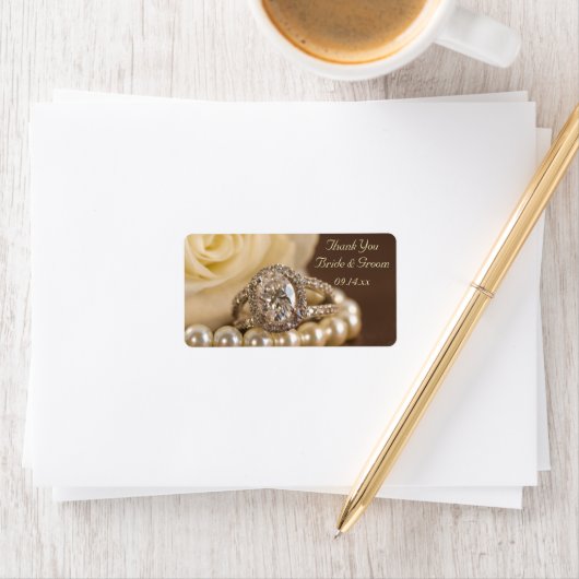 Oval Diamond Ring Roos Wedding Hartelijk dank Etiket (Insitu)