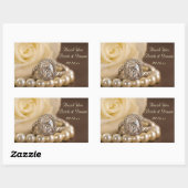 Oval Diamond Ring Roos Wedding Hartelijk dank Rechthoekige Sticker (Vel)