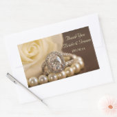 Oval Diamond Ring Roos Wedding Hartelijk dank Rechthoekige Sticker (Envelop)
