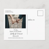 Oval Diamond Ring White Rose Wedding Save the Date Aankondigingskaart (Achterkant)