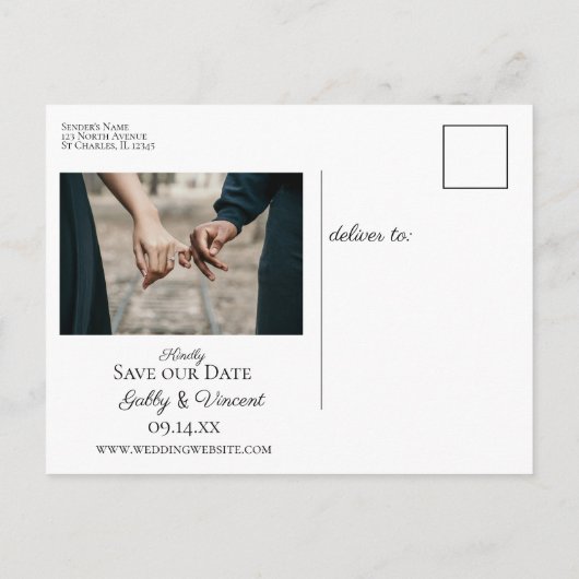 Oval Diamond Ring White Rose Wedding Save the Date Aankondigingskaart (Achterkant)