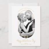 Oval Effect Black Heart Happy Valentine's Day Save The Date (Voorkant)