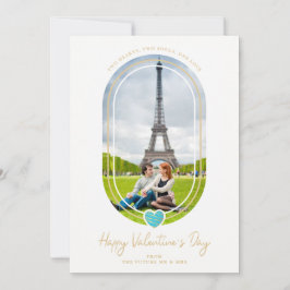 Oval Effect Blue Heart Happy Valentine's Day Photo Save The Date