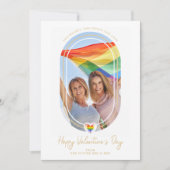 Oval Effect Pride Heart Happy Valentine's Day Save The Date (Voorkant)