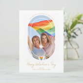 Oval Effect Pride Heart Happy Valentine's Day Save The Date (Staand voorkant)