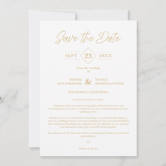 Oval Effect Pride Heart Happy Valentine's Day Save The Date (Achterkant)