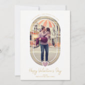 Oval Effect Purple Heart Happy Valentine's Day Save The Date (Voorkant)
