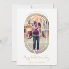 Oval Effect Purple Heart Happy Valentine's Day Save The Date