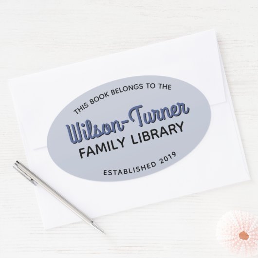 Oval Family Library Bookplate Collectie Label (Envelop)