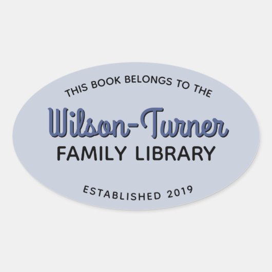 Oval Family Library Bookplate Collectie Label (Voorkant)