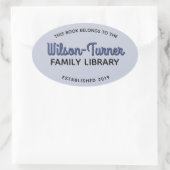 Oval Family Library Bookplate Collectie Label (Tas)