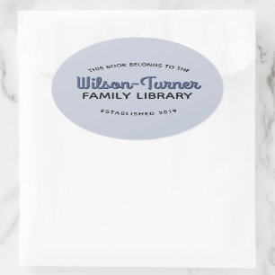 Oval Family Library Bookplate Collectie Label