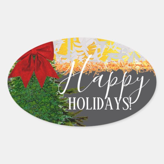 OVAL FESTIVE HOLIDAY Sticker (Voorkant)