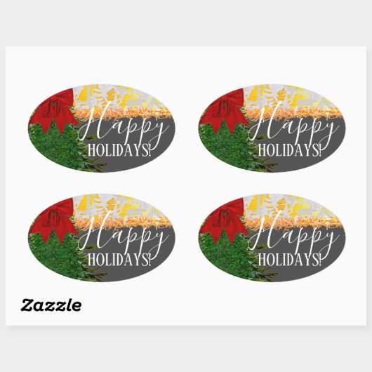 OVAL FESTIVE HOLIDAY Sticker (Vel)