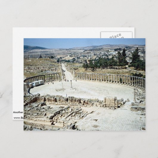 Oval forum uit Temple van Zeus, Romeinse stad Jera Briefkaart (Voorkant / Achterkant)