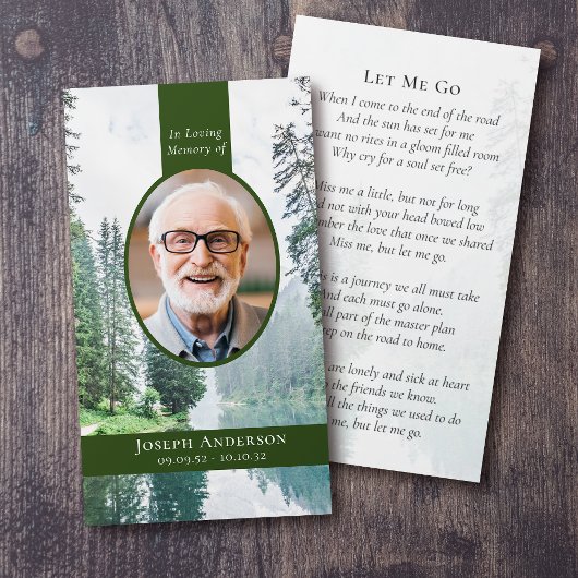 Oval Foto Forest Funeral Memorial Kaart Contactkaartje