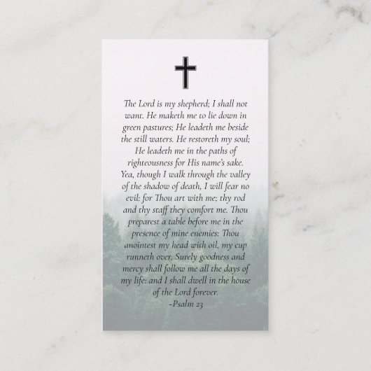 Oval Foto Forest Memorial Prayer Kaart Contactkaartje (Achterkant)